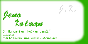 jeno kolman business card